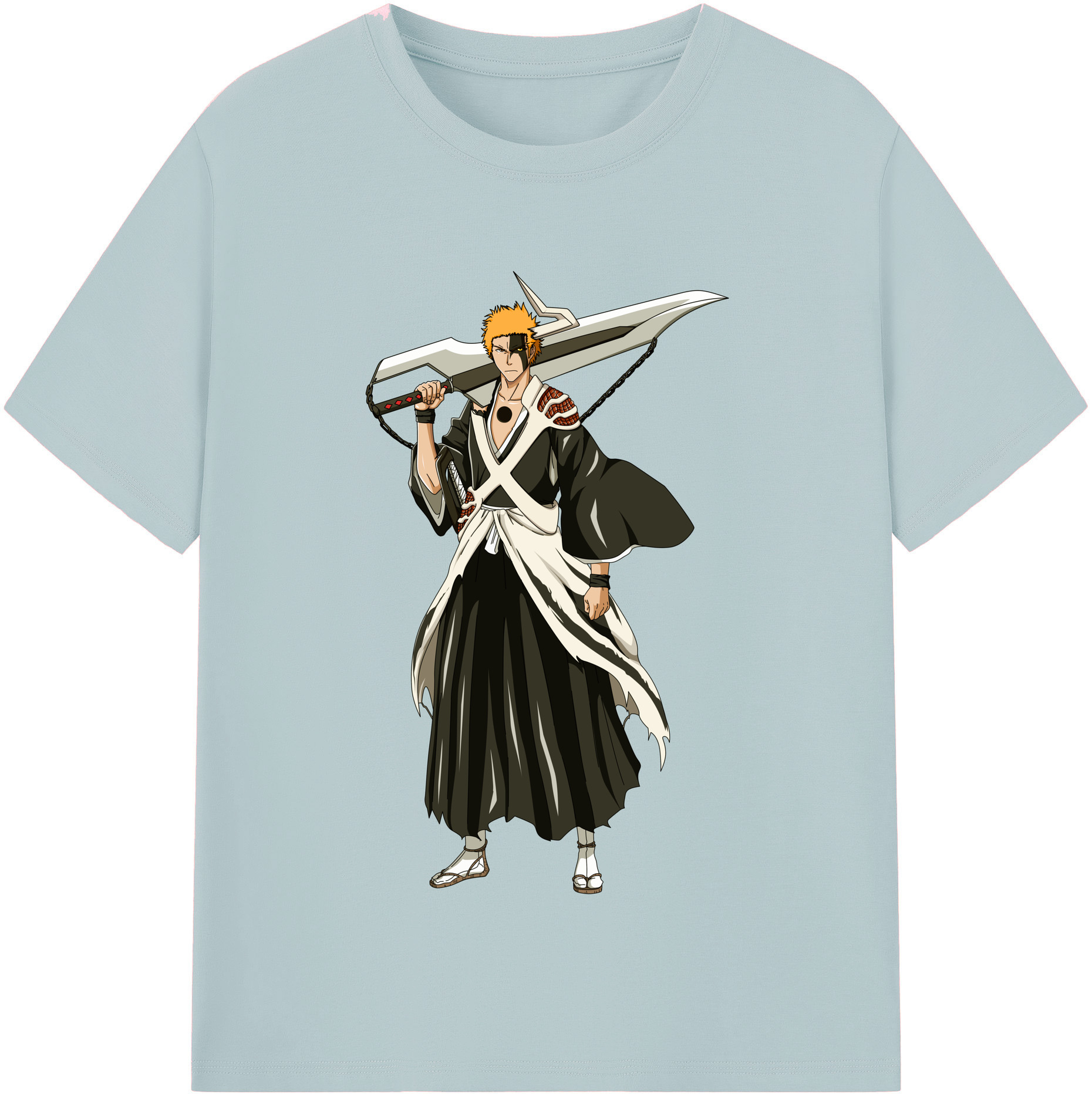 （画像用） ブリーチ 黒崎一護（くろさき いちご）BLEACH Kurosaki Ichigo 綿100％半袖Tシャツ（フロントプリント）